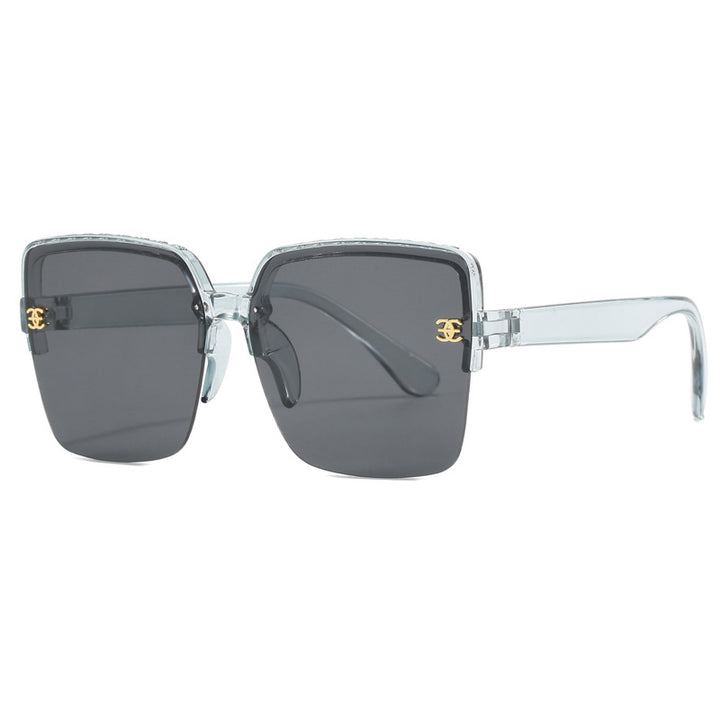 Dame oversized kvadratisk solbrille med høykvalitets linser Skanto
