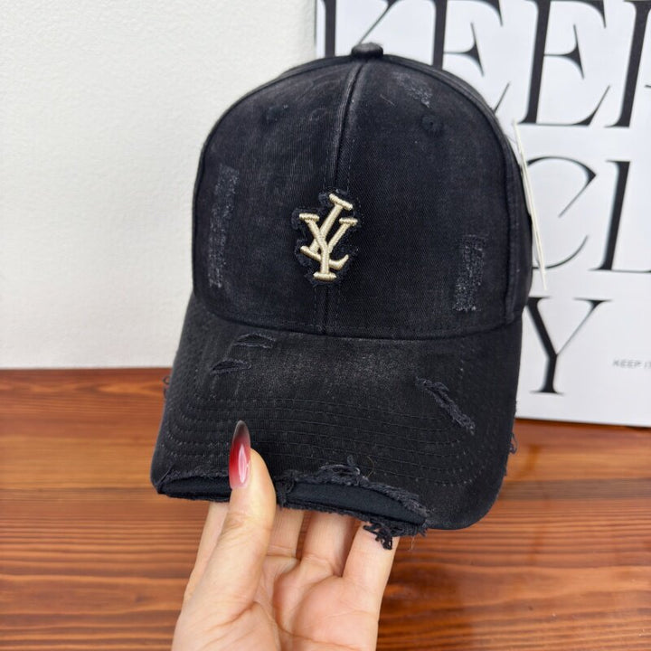 Herres Slitt Denim Justerbar Baseball Cap Skanto