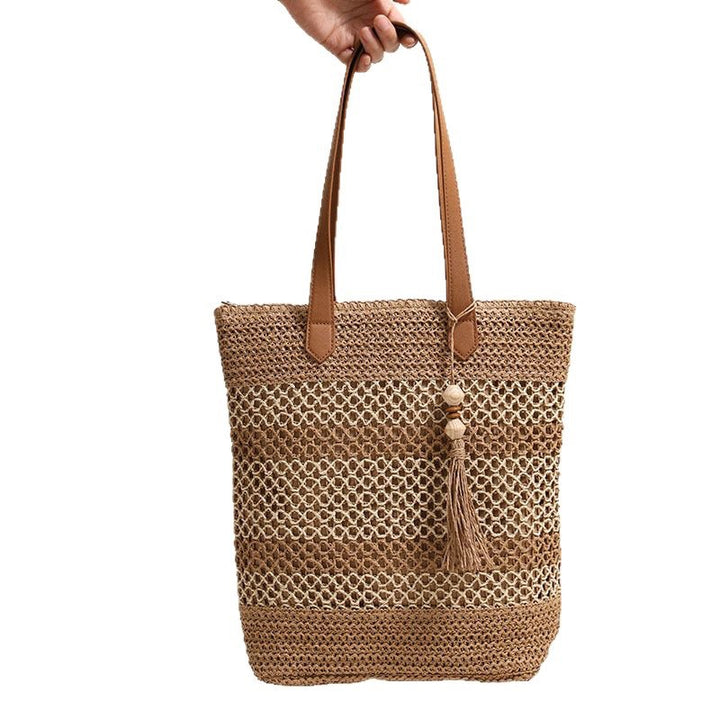 Braided Natural Material Tote Bag Skanto