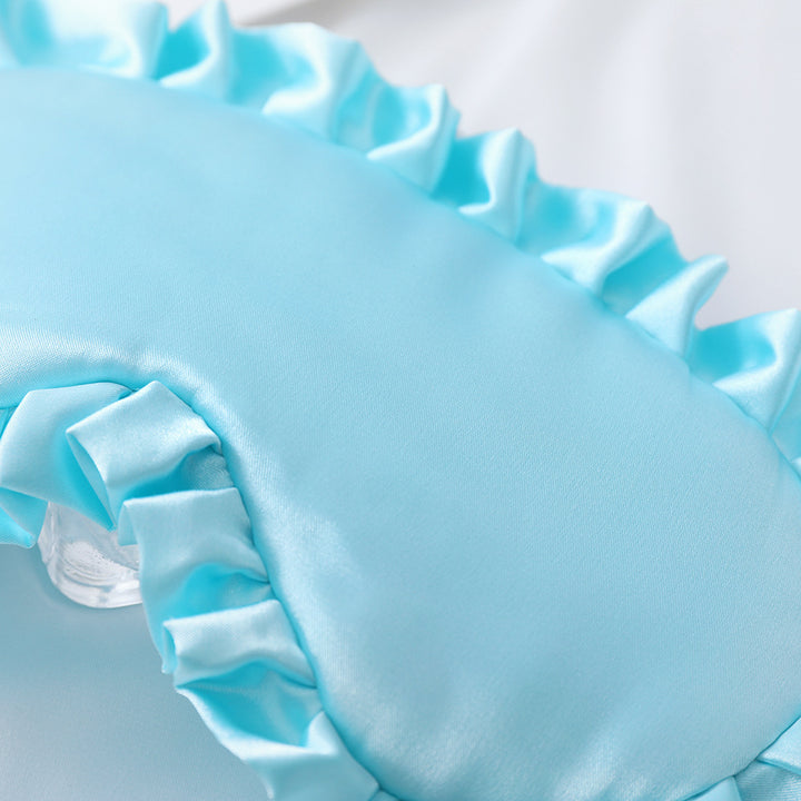 Dame nan satin-glinsende øyemaske med ergonomisk kontur, volangkant og myk polstring Skanto