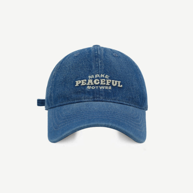 Kvinne Slitt Denim Brodert Caps Skanto