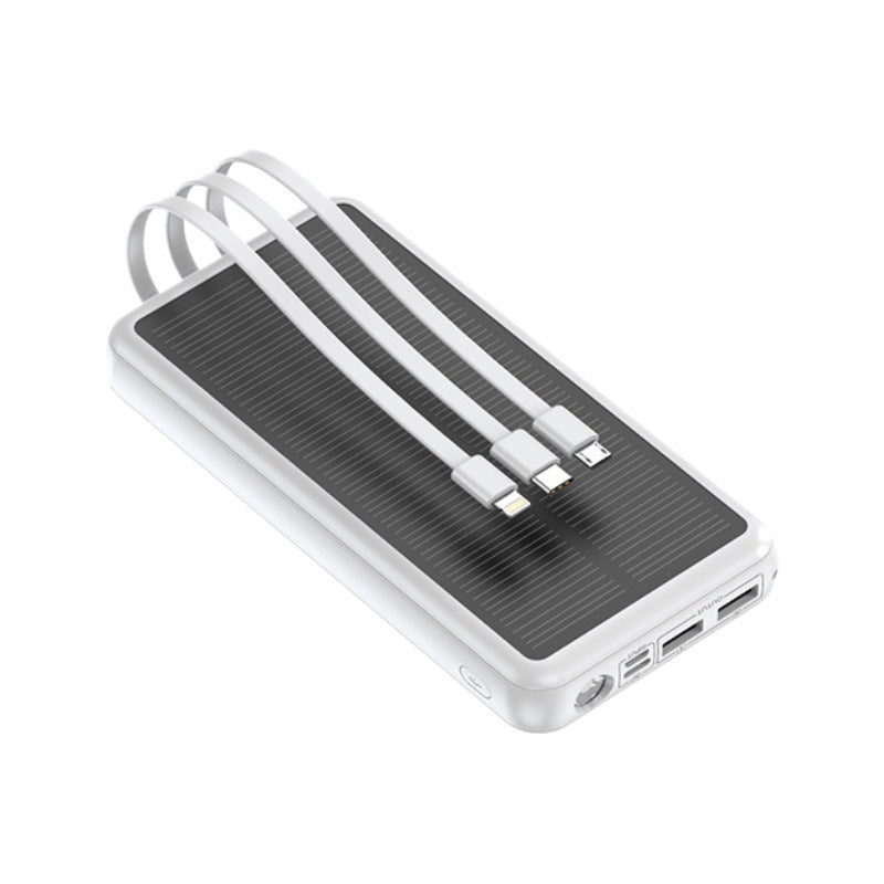 Solenergi Powerbank med Innebygde Ladekabler Skanto