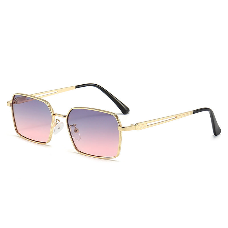 Dame kvadratisk solbrilles med minimalistiske metallaccents Skanto
