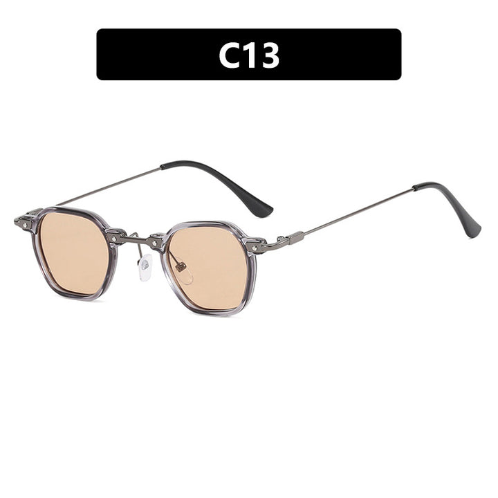 Women's stylish sunglasses with unique hexagonal shape and robust frame Skanto