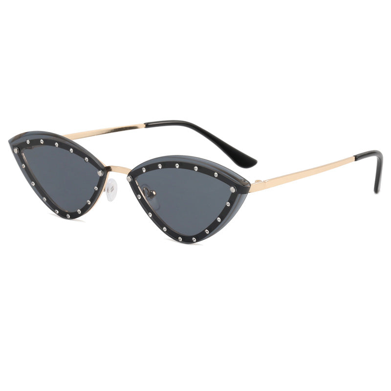Dame Cat-Eye solbriller med glitter-detaljer Skanto