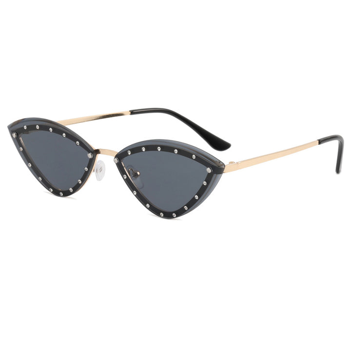Dame Cat-Eye solbriller med glitter-detaljer Skanto