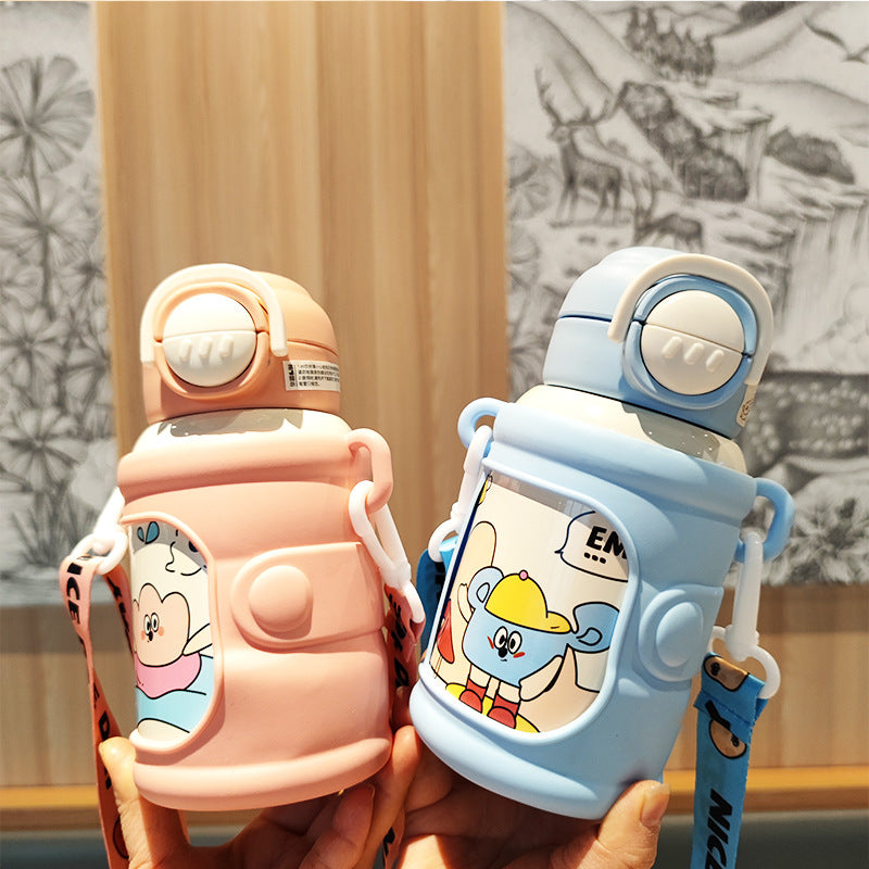 Dame kreativ drikkeflaske med stabil silikonbelegg Skanto