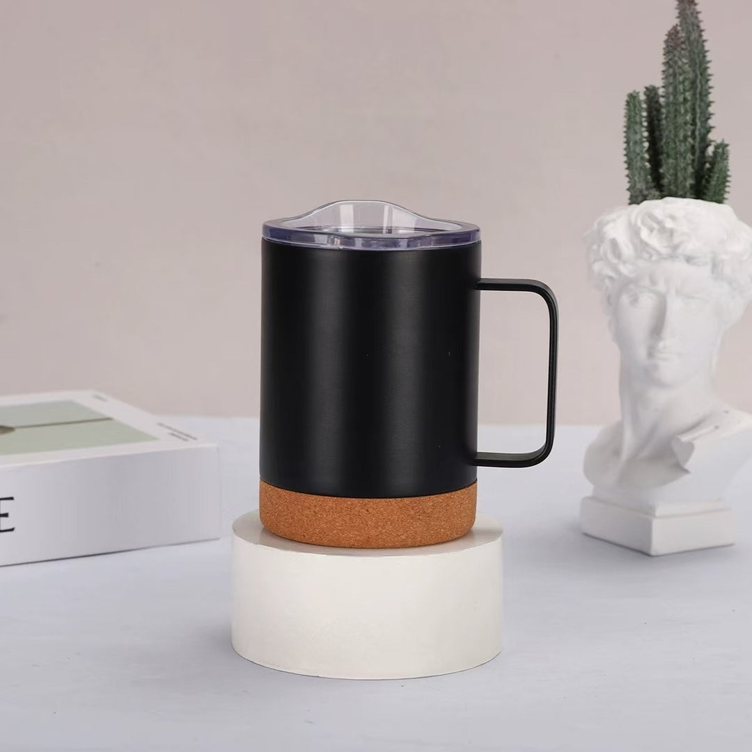 Damer elegant kaffekopp med korkbunn og gjennomsiktig lokk Skanto