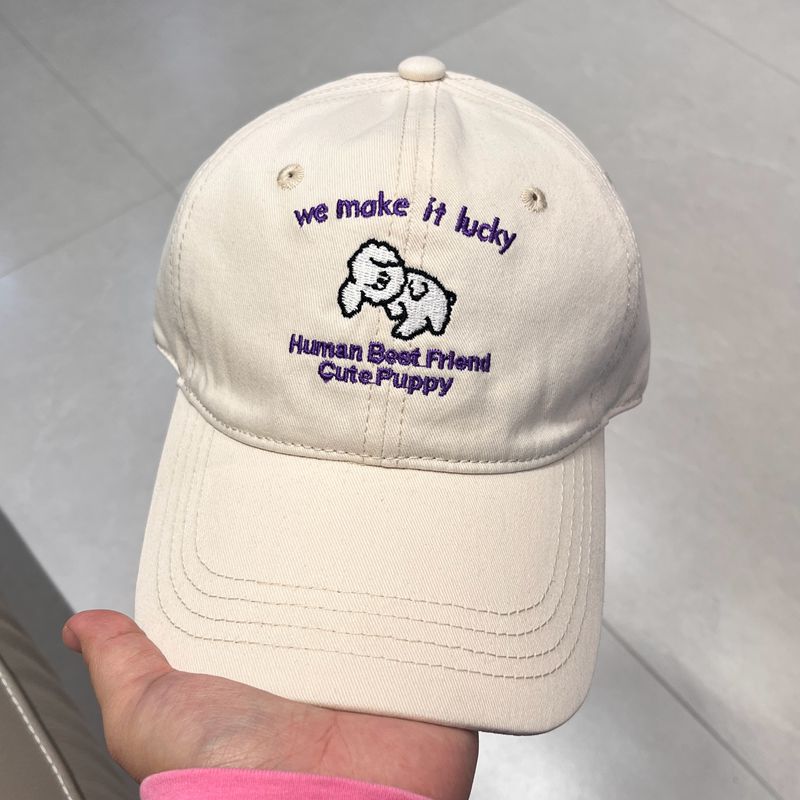 Herre Casual Brodert Valp Design Baseball Caps Skanto