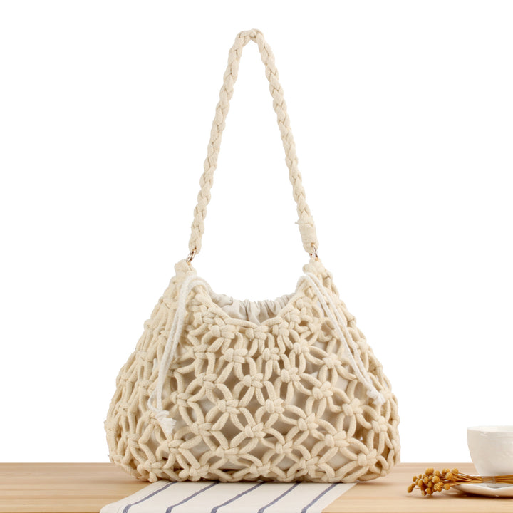 Handbag with artistic macrame design Skanto