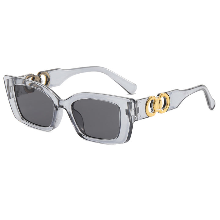 Dame moteriktig firkantet solbrille med glamorøse aksenter Skanto