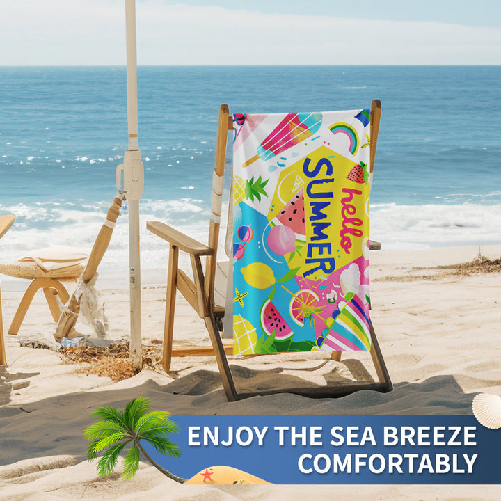 Ladies beach towel with maritime stripe pattern Skanto