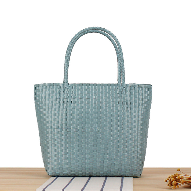 Moderne strandveske med slitesterk flette Skanto