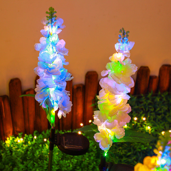 Høy kunstig delphinium blomsterstake med justerbar metallbakke og avtakbar klem Skanto
