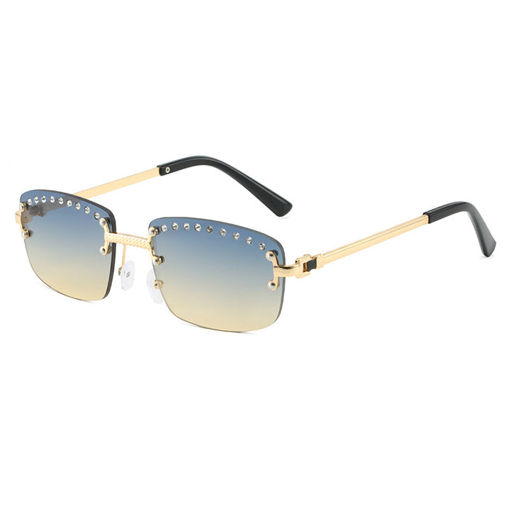 Dame elegant solbrille med glitrende krystallakenter Skanto