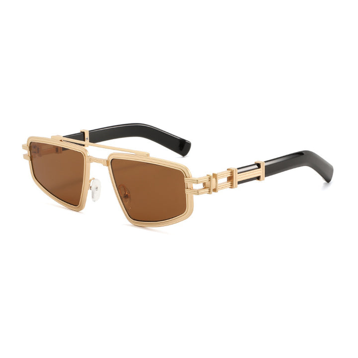 Dame Designer-solbrille med filigran metallramme og polariserte glass Skanto
