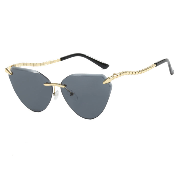 Women's Cat-Eye Sunglasses with Unique Gold Frame Design and Protective Lenses Skanto
