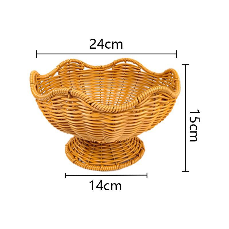Unisex Rattan Fruktskål med elegante bølgelinjer Skanto