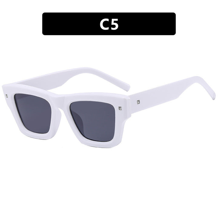 Women's fashionable rectangular glasses with faceted design Skanto