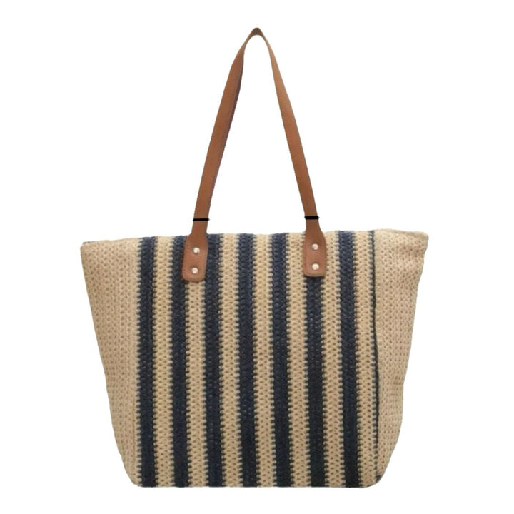 Romslig shopper-veske med skinnakenter Skanto