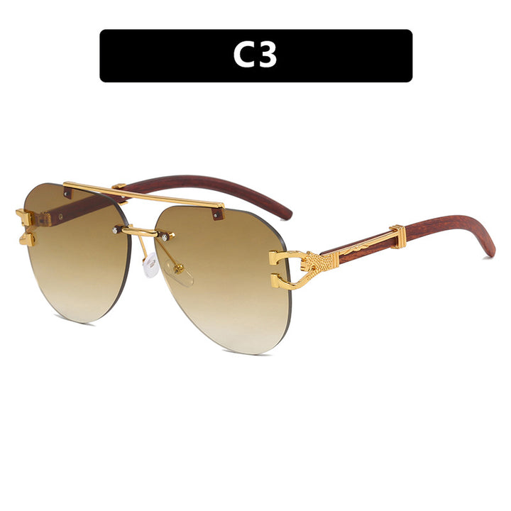 Women's Fashion Pilot Sunglasses with Luxurious Metal Accents and Wood Details Skanto