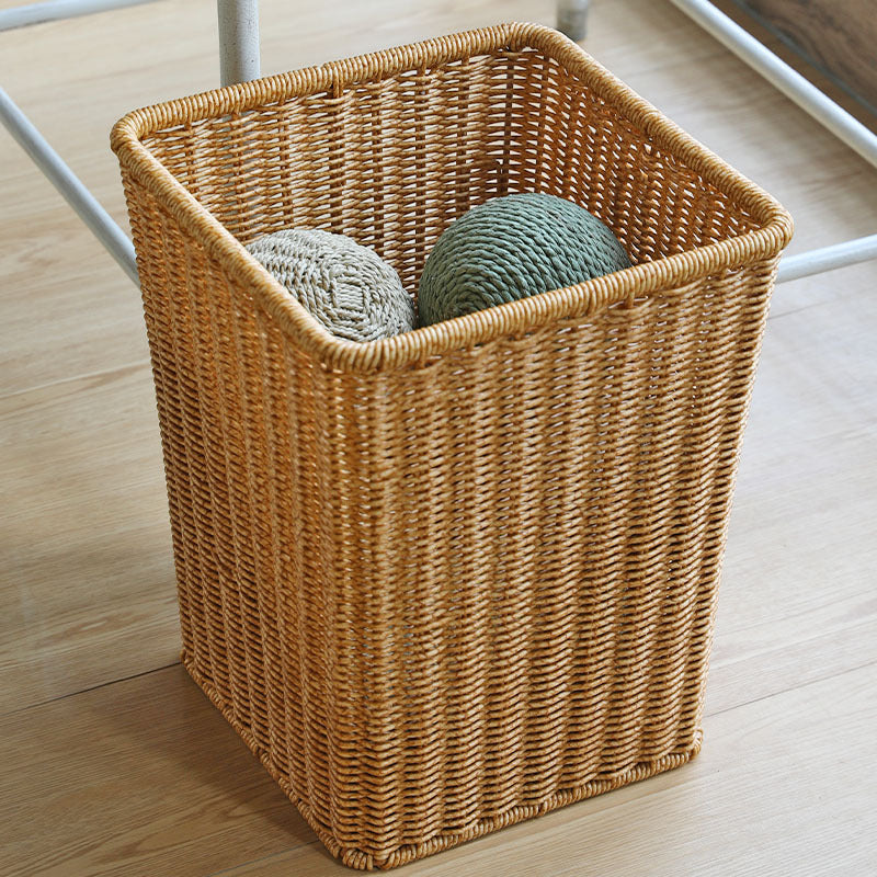 Rektangulær Håndvevd Rattan Søppelkurv Skanto