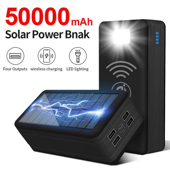 Solar Powerbank med trådløs ladefunksjon fra Skanto