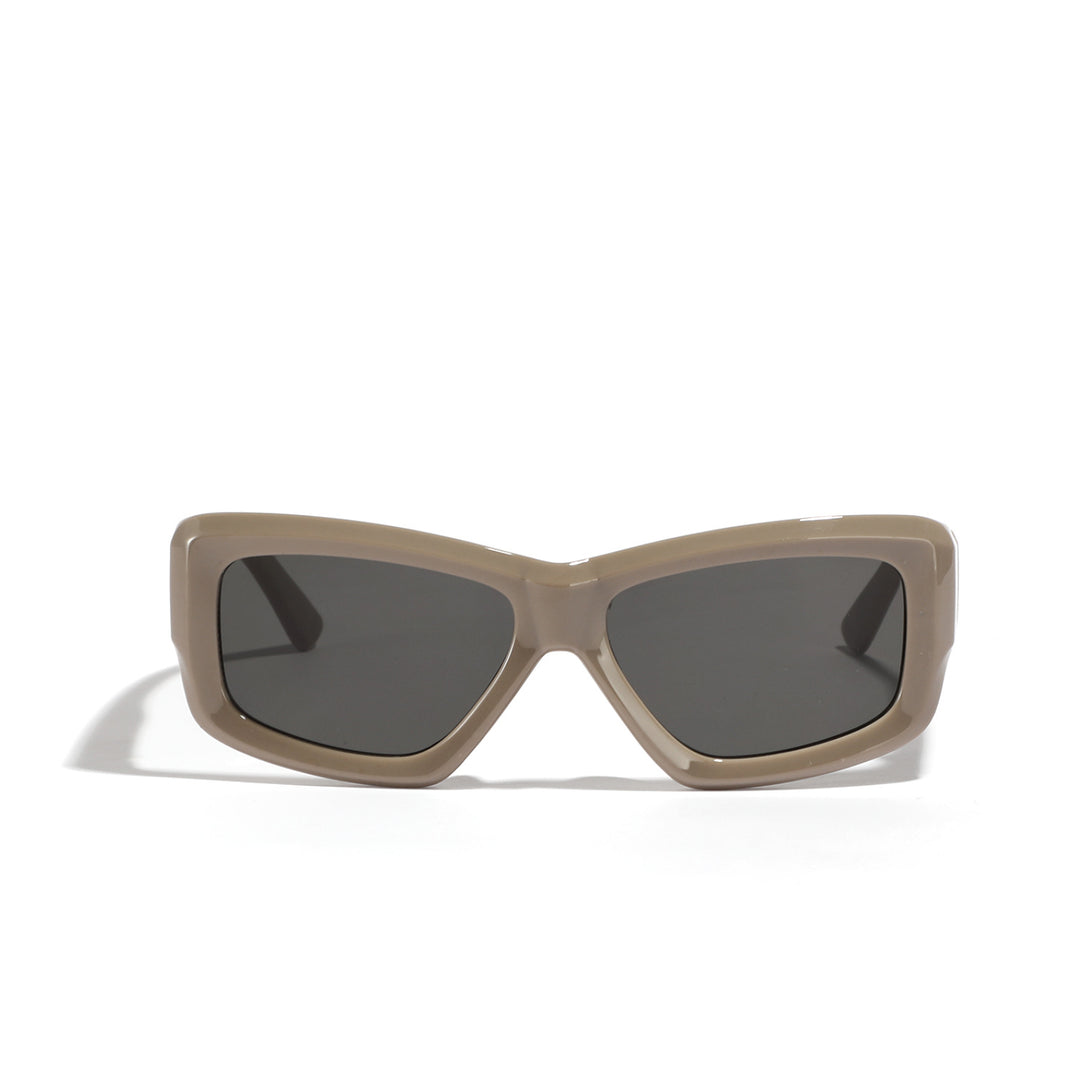 Damer oversized geometrisk solbrille med moderne ramme Skanto