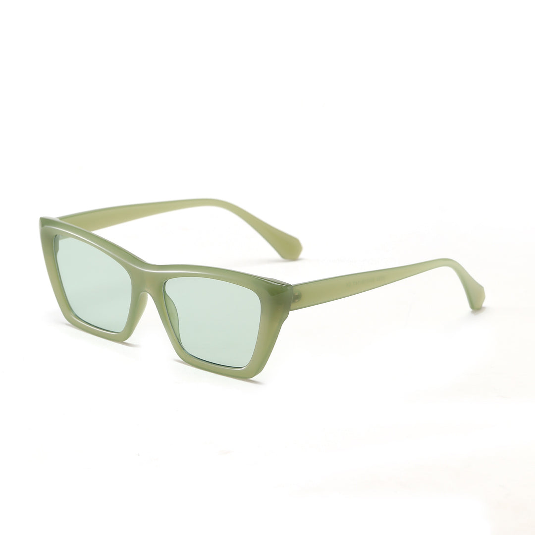 Dame geometrisk solbrille med stilfull plastinn ramme Skanto