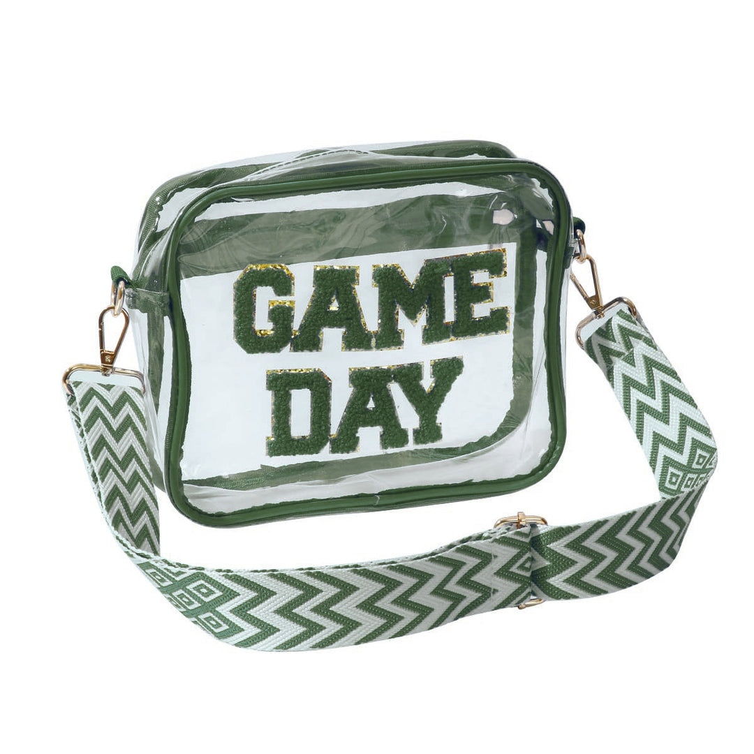 Gjennomsiktig skulderveske med moderne Game Day trykk Skanto