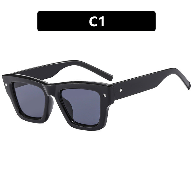 Women's fashionable rectangular glasses with faceted design Skanto