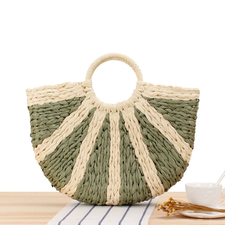 Elegant Straw Bag with Fixed Handle Skanto