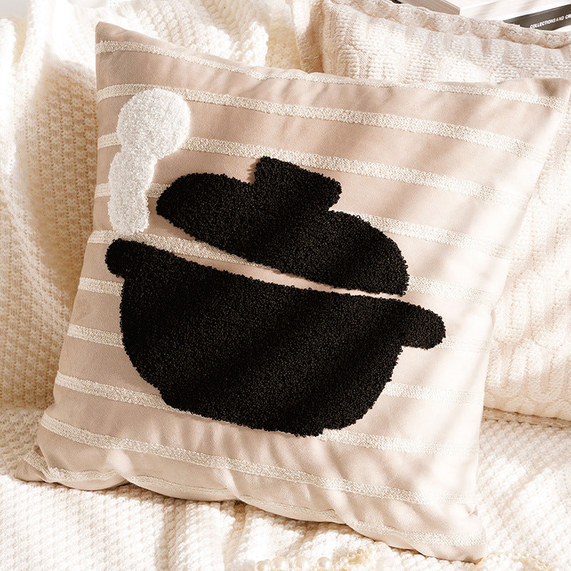 Damer Strukturert Putetrekk med Elegant Stripet Design Skanto