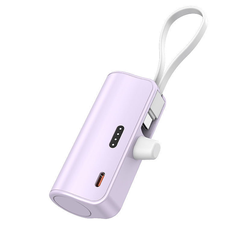 Bærbar powerbank med integrert ladekabel og kompakt design Skanto