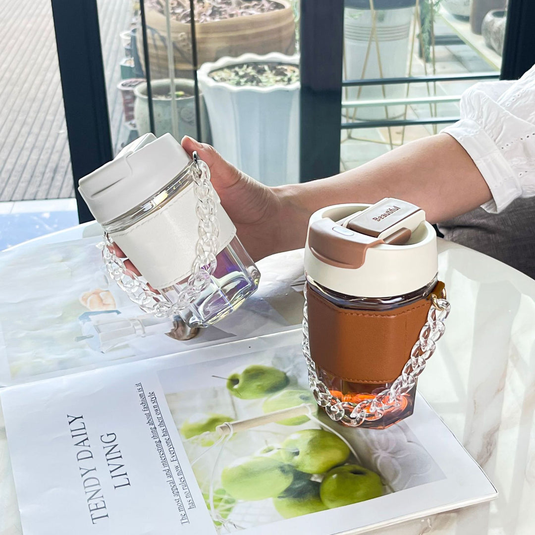 Dame trendy glasskop med kjede-bærebelte Skanto