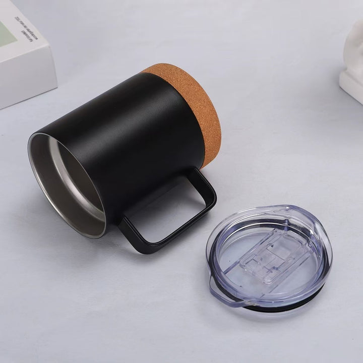 Damer elegant kaffekopp med korkbunn og gjennomsiktig lokk Skanto