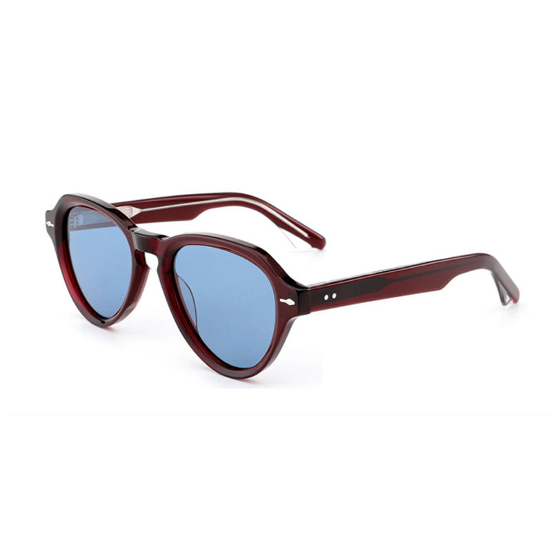 Damer moterik solbrille i elegant, rund design med polariserte linser Skanto
