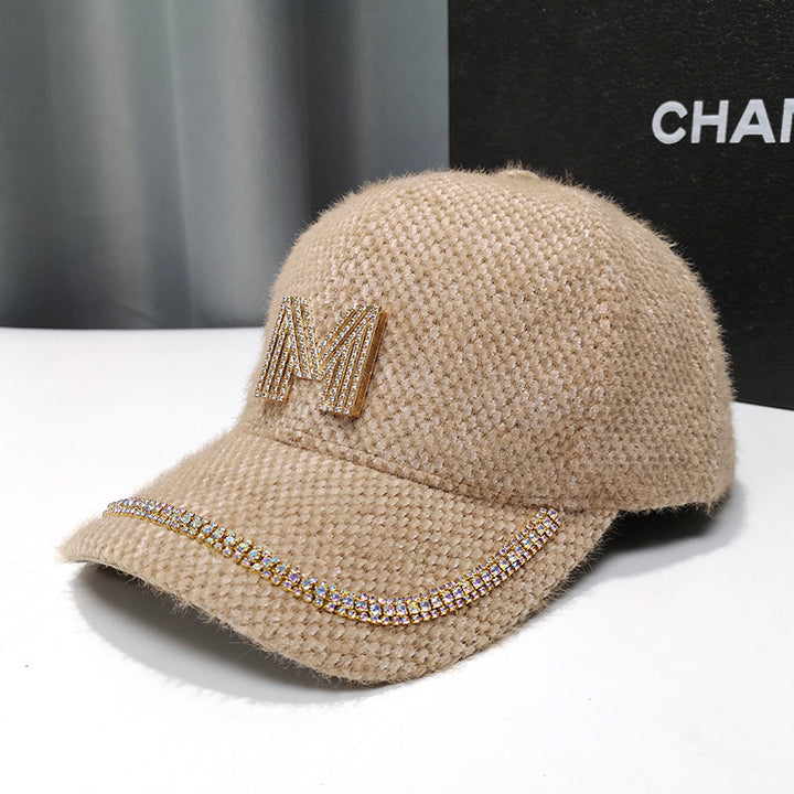 Kvinne Luksus Pyntet Fleece Baseball Cap Skanto