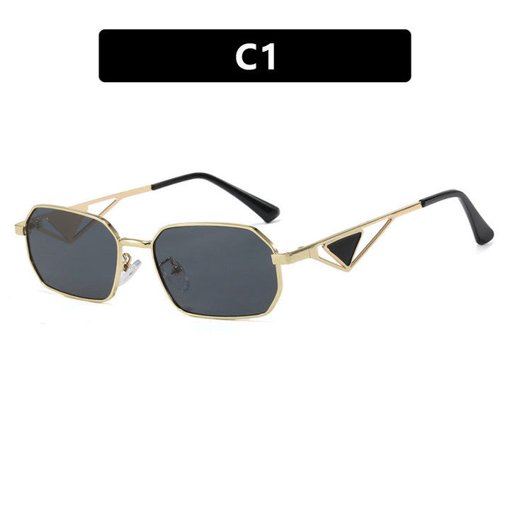 Women's Geometric Luxury Sunglasses with Narrow High-Gloss Frame Skanto