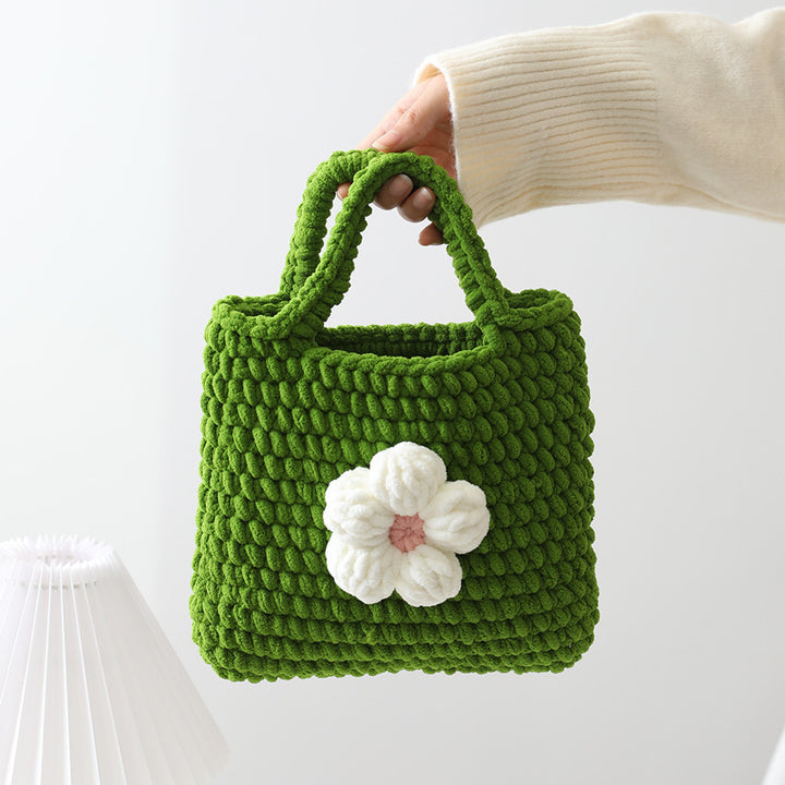 Handmade cotton bag with floral appliqué Skanto