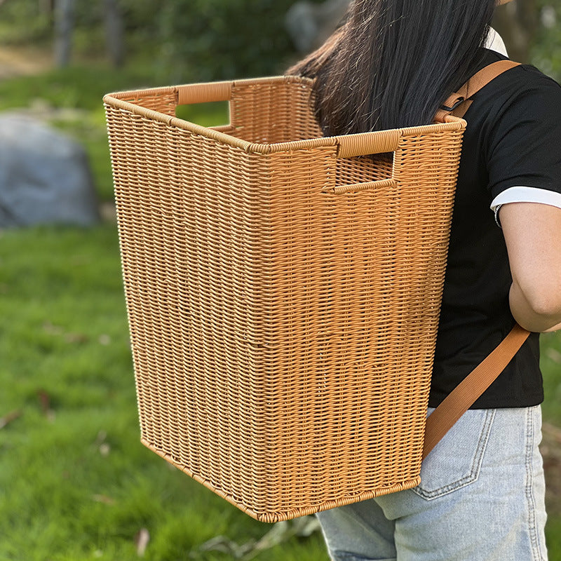 Håndlaget vevd kleskurv Skanto