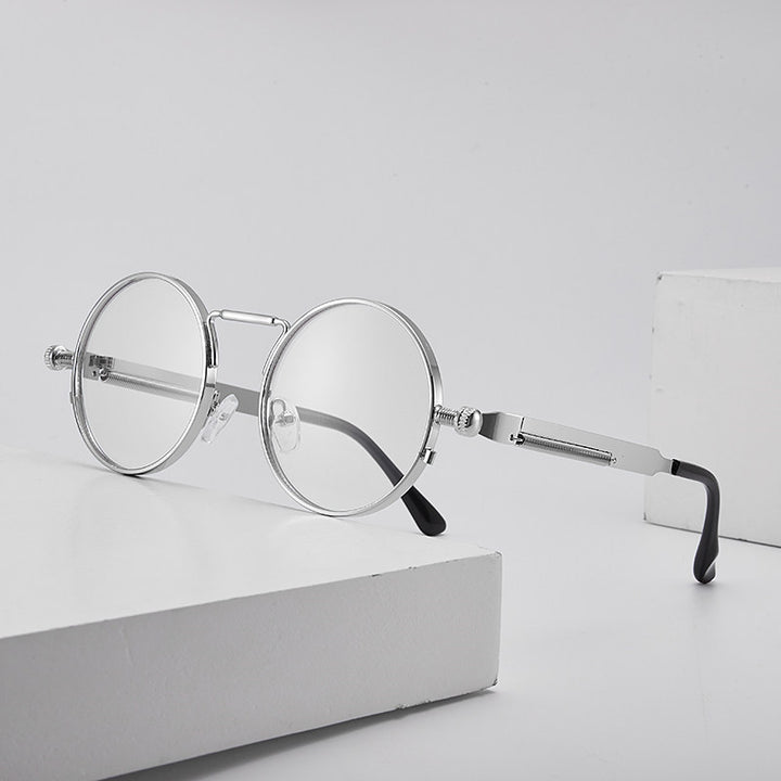 Dame elegant rund metallbrille Skanto