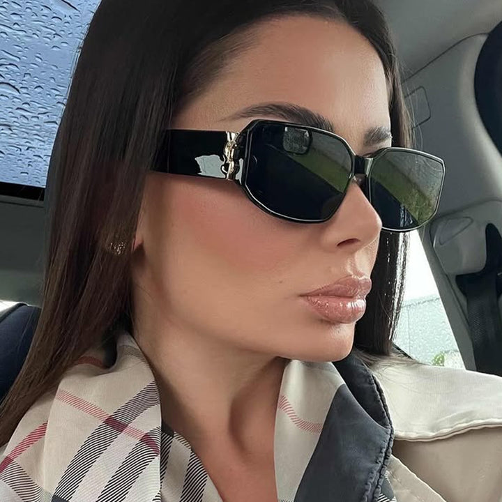 Women's trendy sunglasses with angular design and luxurious details Skanto