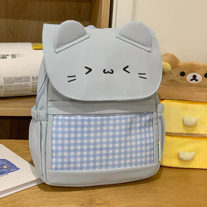 Barnas Sjarmerende Kat Ansikt Mini Skole Ryggsekk