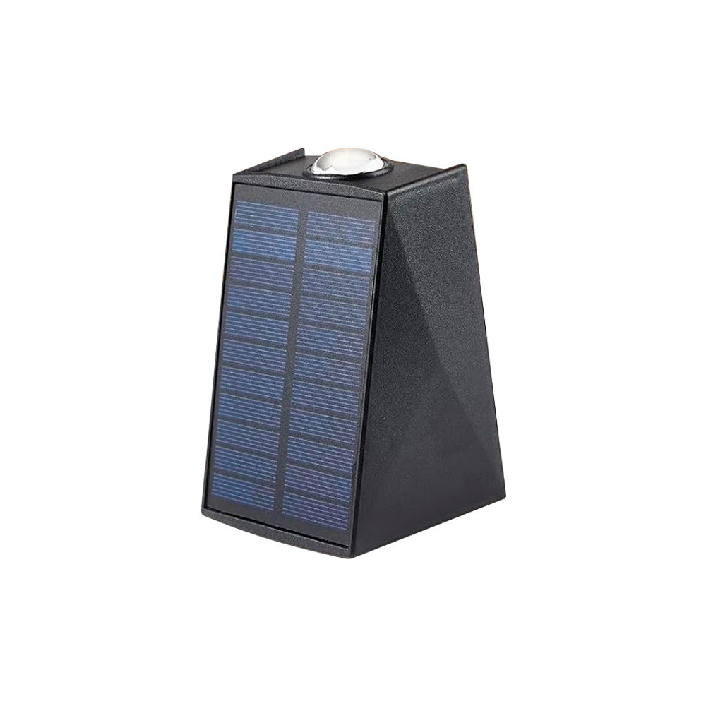 Skrå Bi-Direksjonal Sol LED Vegg Uplight-Nedlight Med Integrert Fotovoltaisk Panel Og Prisme Linse Skanto