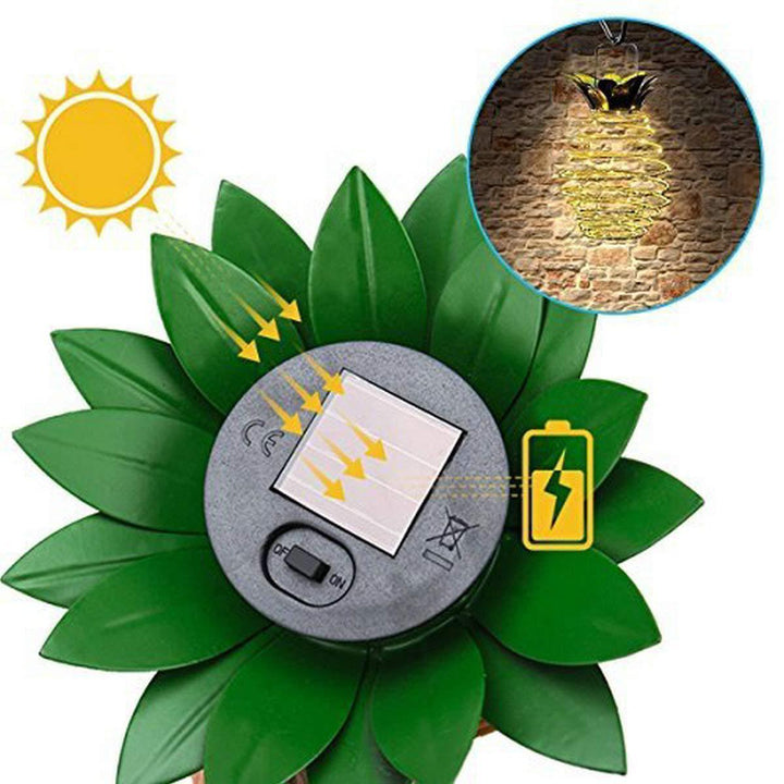 Spiral Hengende Solar LED Lantern Med Lotus Kåpe Og Bæregrep Skanto