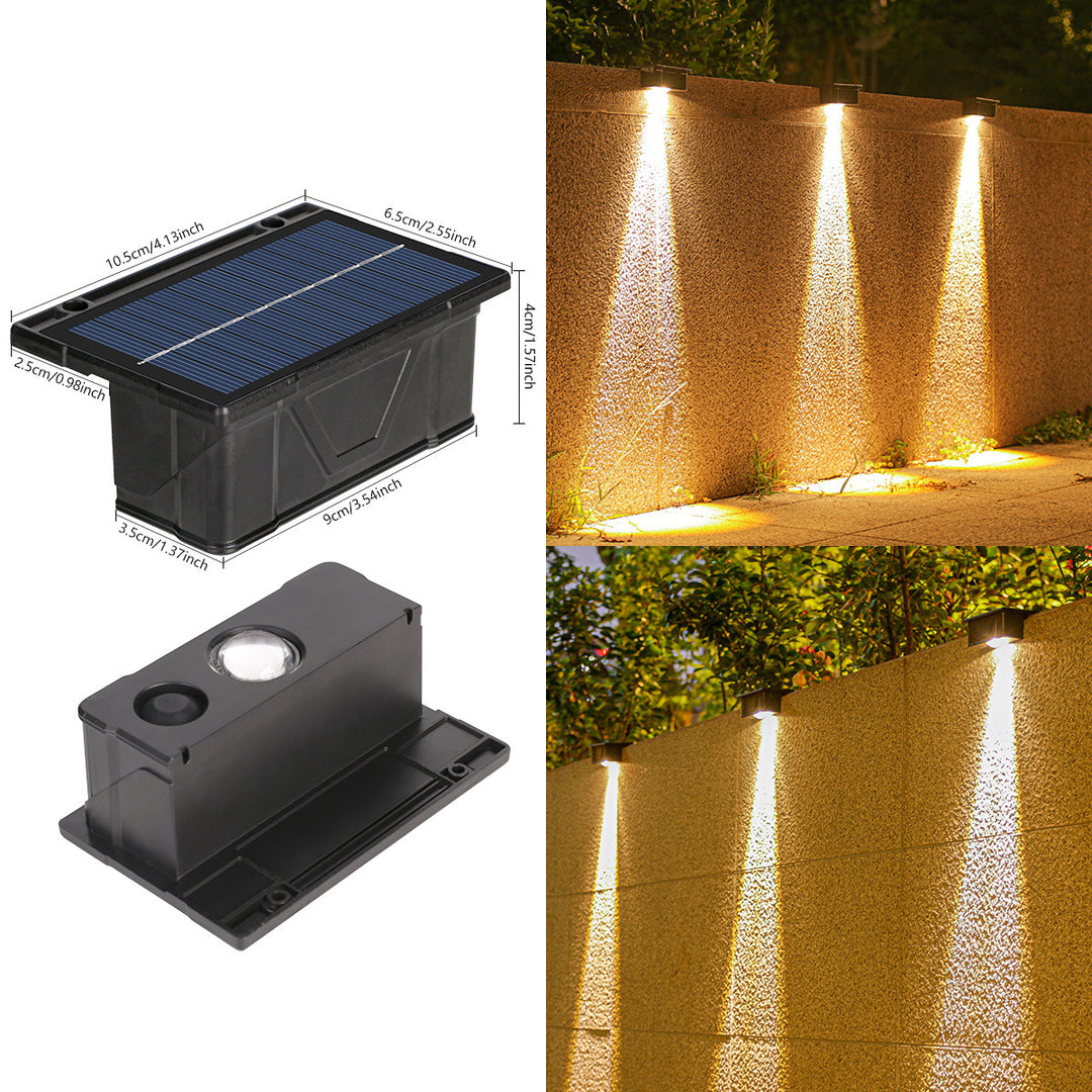 Utendørs Solenergi RGB Veggmonterte Akent Lys Med Dobbel Stråle Vanntett Design Skanto