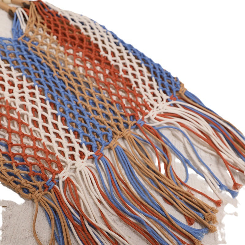 Braided tote bag with colorful fringes Skanto