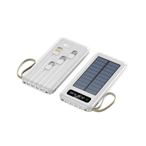 Bærbar sol-powerbank med integrert multifunksjonsladekabel og digital skjerm Skanto