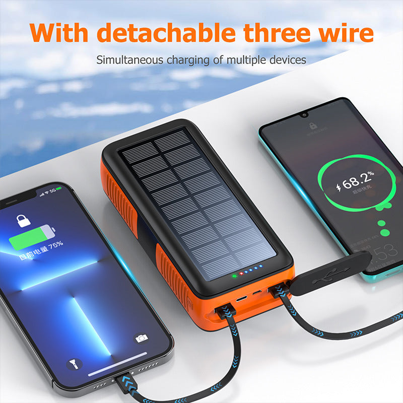 Solar Powerbank med multifunksjonelle LED-lamper Skanto